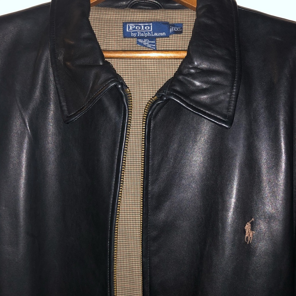 Brand new polo leather coat